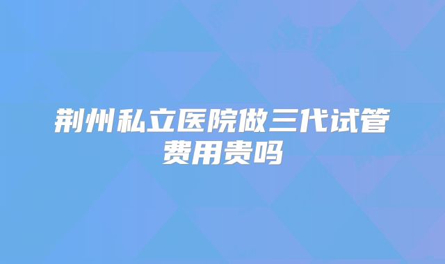 荆州私立医院做三代试管费用贵吗