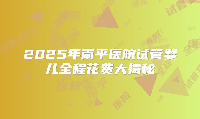 2025年南平医院试管婴儿全程花费大揭秘