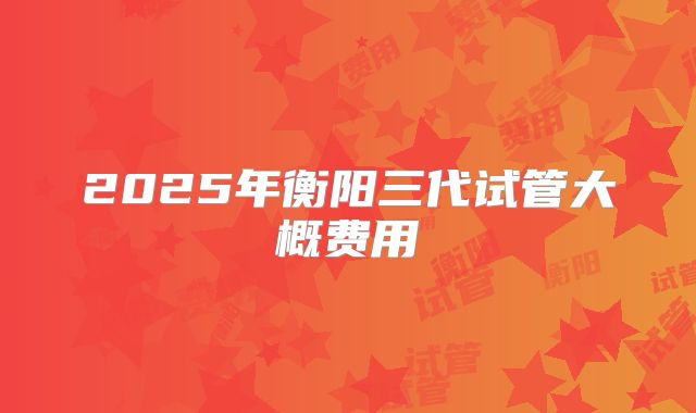 2025年衡阳三代试管大概费用