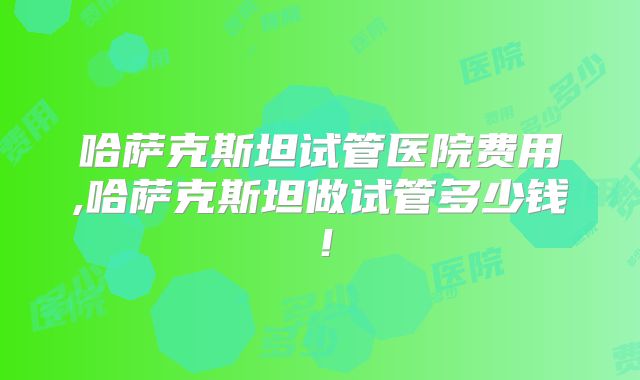 哈萨克斯坦试管医院费用,哈萨克斯坦做试管多少钱！