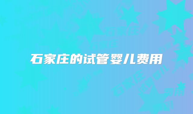 石家庄的试管婴儿费用