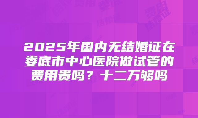 2025年国内无结婚证在娄底市中心医院做试管的费用贵吗？十二万够吗