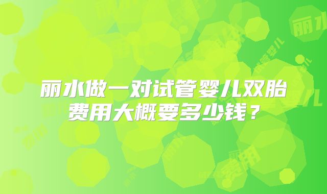丽水做一对试管婴儿双胎费用大概要多少钱？