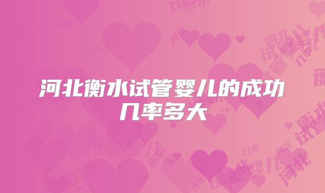 河北衡水试管婴儿的成功几率多大