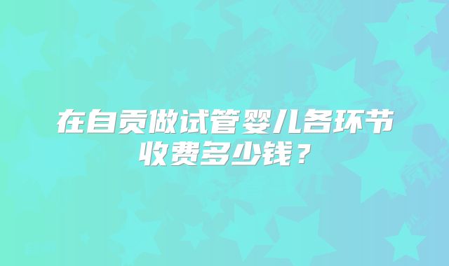 在自贡做试管婴儿各环节收费多少钱？
