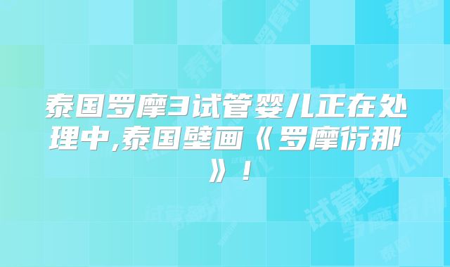 泰国罗摩3试管婴儿正在处理中,泰国壁画《罗摩衍那》！