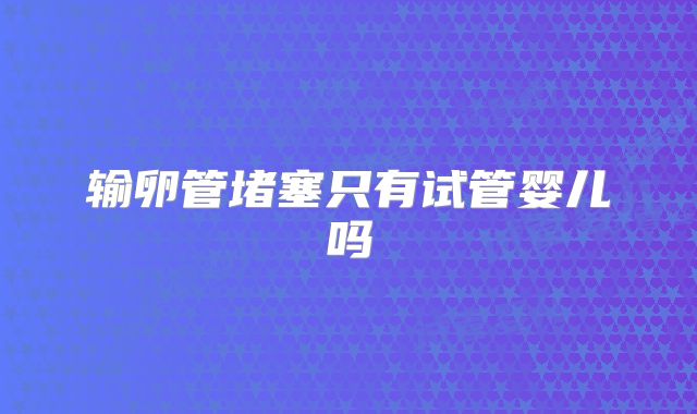 输卵管堵塞只有试管婴儿吗