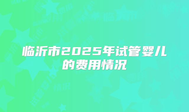 临沂市2025年试管婴儿的费用情况