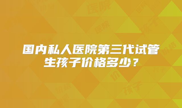 国内私人医院第三代试管生孩子价格多少?