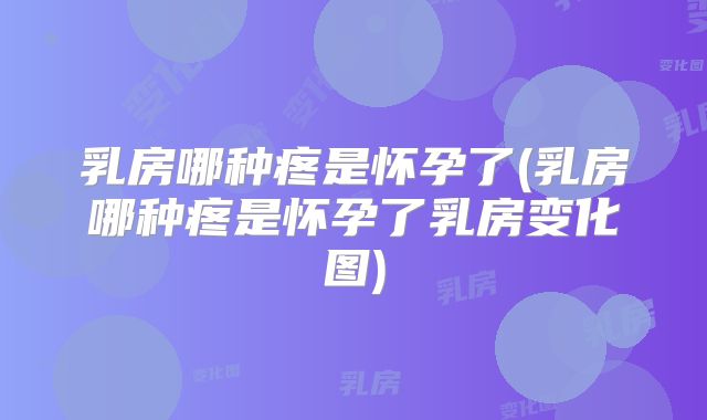 乳房哪种疼是怀孕了(乳房哪种疼是怀孕了乳房变化图)