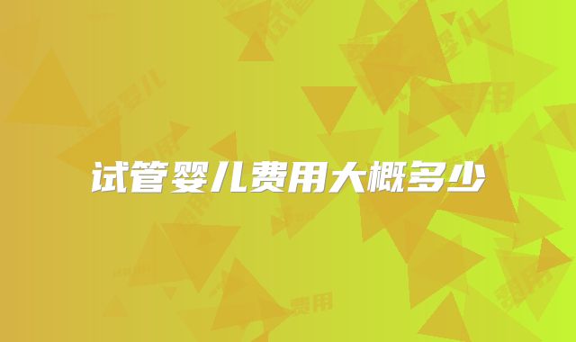 试管婴儿费用大概多少