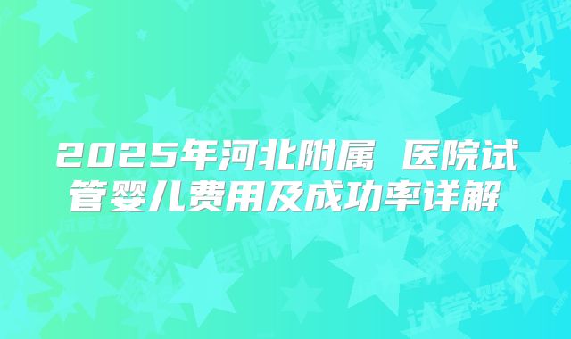 2025年河北附属 医院试管婴儿费用及成功率详解
