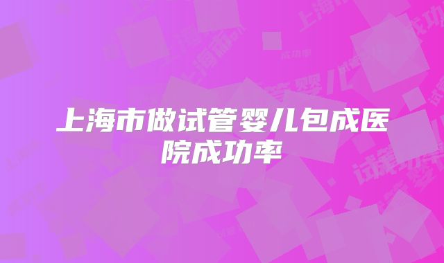 上海市做试管婴儿包成医院成功率