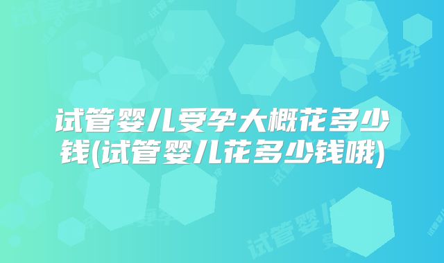 试管婴儿受孕大概花多少钱(试管婴儿花多少钱哦)