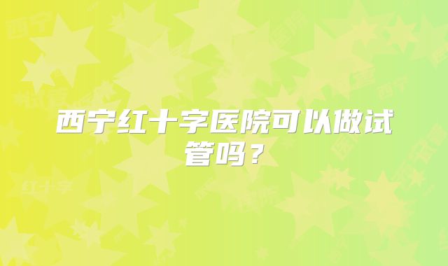 西宁红十字医院可以做试管吗？