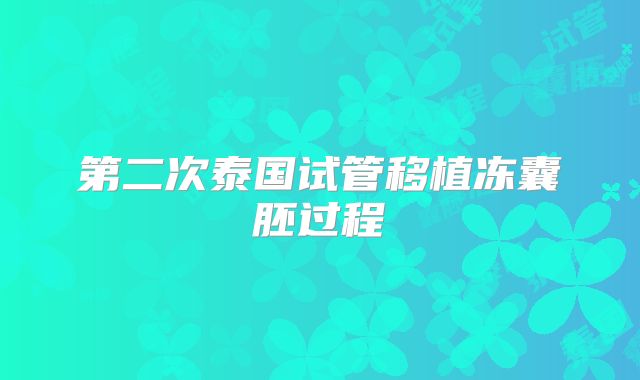 第二次泰国试管移植冻囊胚过程