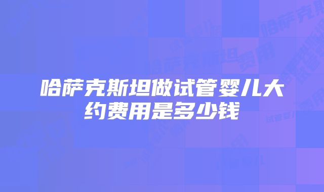 哈萨克斯坦做试管婴儿大约费用是多少钱
