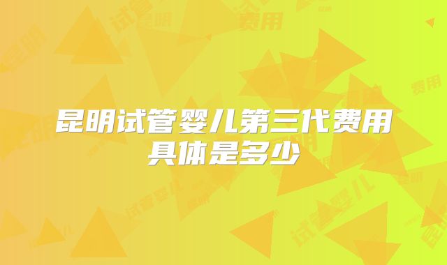 昆明试管婴儿第三代费用具体是多少