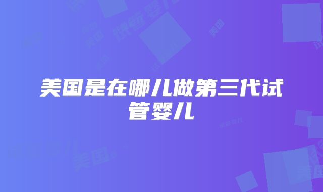 美国是在哪儿做第三代试管婴儿