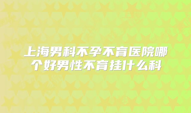 上海男科不孕不育医院哪个好男性不育挂什么科