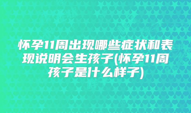 怀孕11周出现哪些症状和表现说明会生孩子(怀孕11周孩子是什么样子)