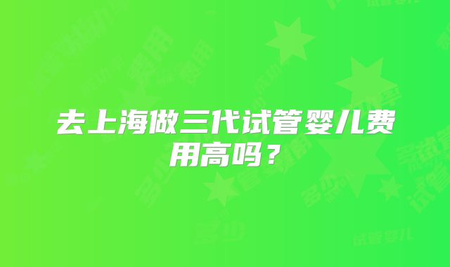 去上海做三代试管婴儿费用高吗？