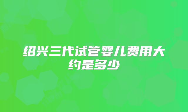 绍兴三代试管婴儿费用大约是多少