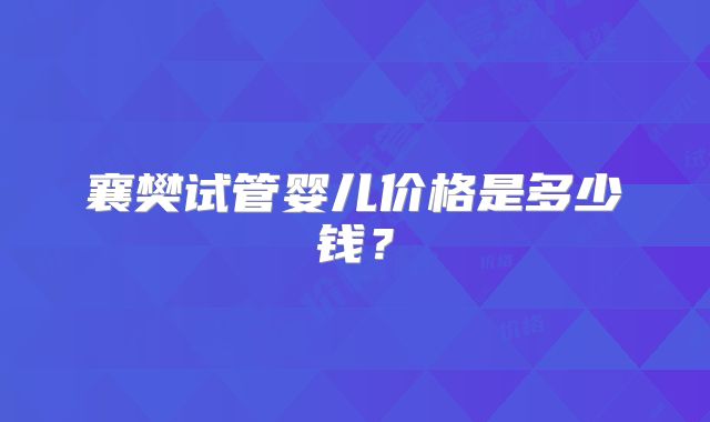 襄樊试管婴儿价格是多少钱？