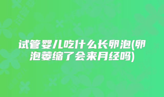 试管婴儿吃什么长卵泡(卵泡萎缩了会来月经吗)