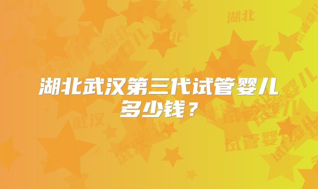 湖北武汉第三代试管婴儿多少钱？