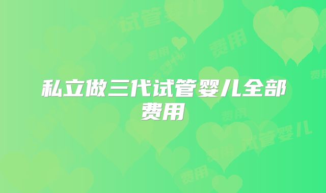 私立做三代试管婴儿全部费用