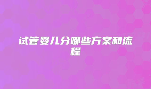 试管婴儿分哪些方案和流程
