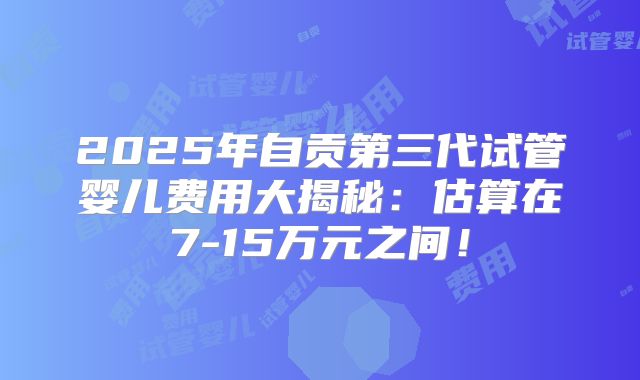 2025年自贡第三代试管婴儿费用大揭秘：估算在7-15万元之间！