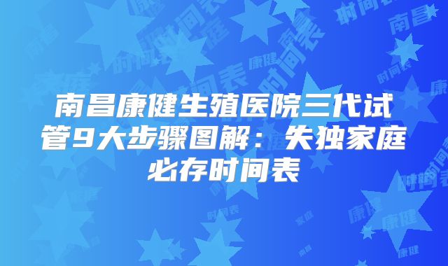 南昌康健生殖医院三代试管9大步骤图解：失独家庭必存时间表