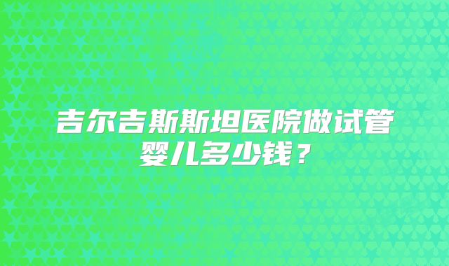 吉尔吉斯斯坦医院做试管婴儿多少钱?