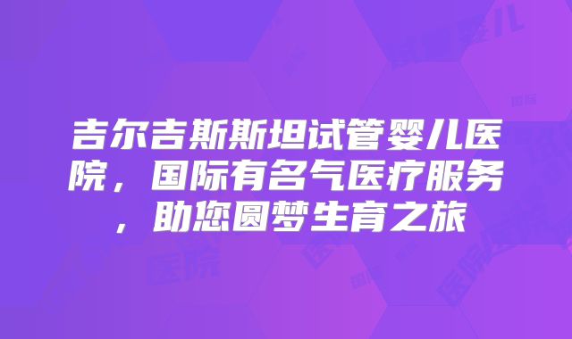 吉尔吉斯斯坦试管婴儿医院,国际有名气医疗服务,助您圆梦生育之旅