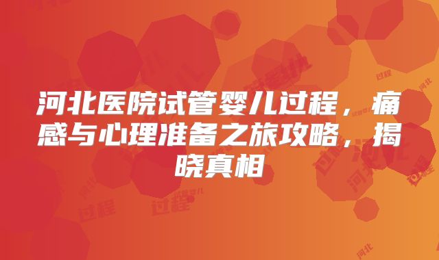 河北医院试管婴儿过程，痛感与心理准备之旅攻略，揭晓真相
