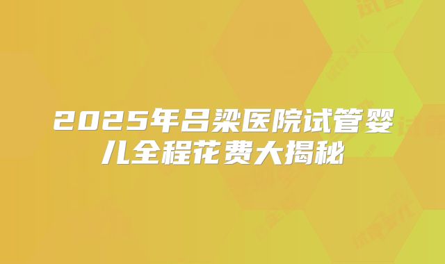 2025年吕梁医院试管婴儿全程花费大揭秘