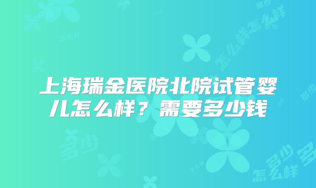 上海瑞金医院北院试管婴儿怎么样？需要多少钱