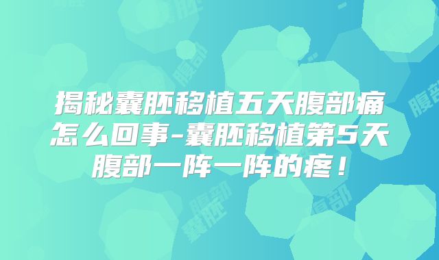 揭秘囊胚移植五天腹部痛怎么回事-囊胚移植第5天腹部一阵一阵的疼！
