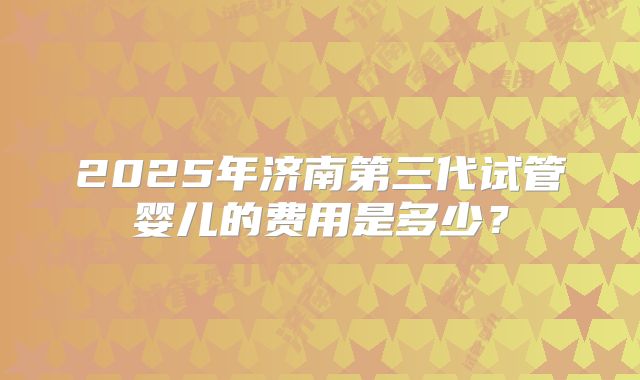 2025年济南第三代试管婴儿的费用是多少？