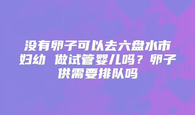 没有卵子可以去六盘水市妇幼 做试管婴儿吗？卵子供需要排队吗