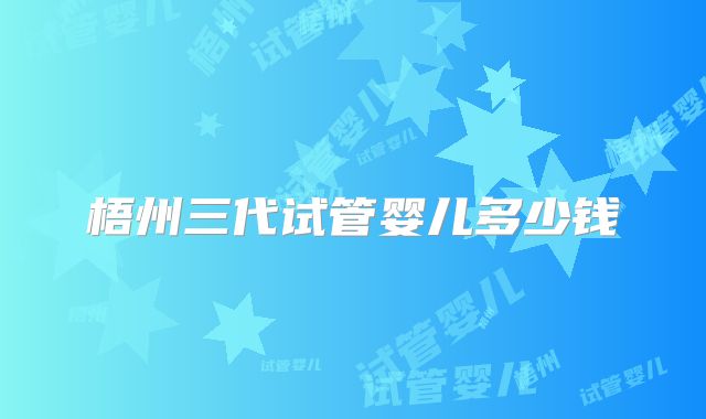 梧州三代试管婴儿多少钱