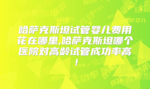 哈萨克斯坦试管婴儿费用花在哪里,哈萨克斯坦哪个医院对高龄试管成功率高！