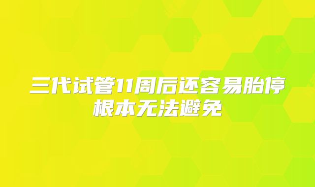 三代试管11周后还容易胎停根本无法避免
