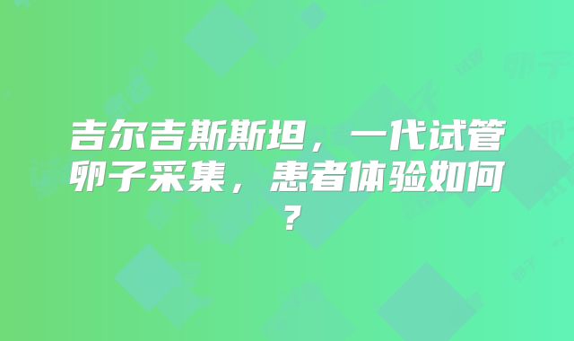 吉尔吉斯斯坦，一代试管卵子采集，患者体验如何？