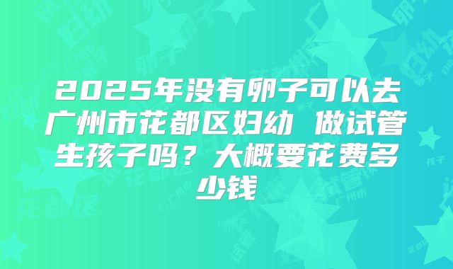 2025年没有卵子可以去广州市花都区妇幼 做试管生孩子吗?大概要花费多少钱