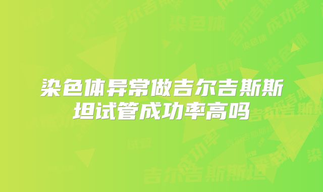 染色体异常做吉尔吉斯斯坦试管成功率高吗