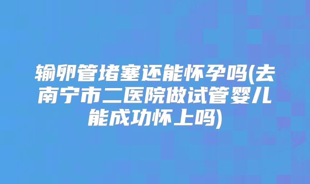 输卵管堵塞还能怀孕吗(去南宁市二医院做试管婴儿能成功怀上吗)