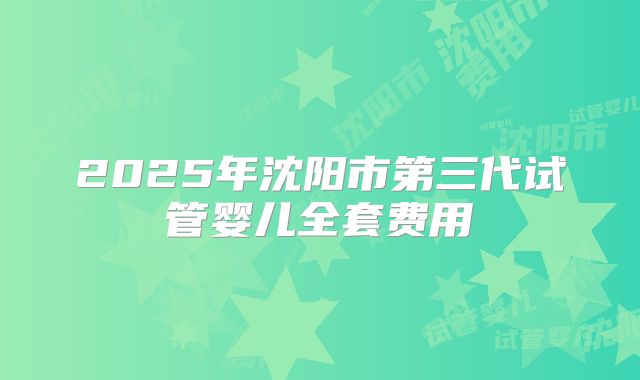 2025年沈阳市第三代试管婴儿全套费用